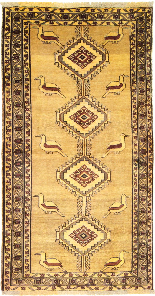 Persian Carpet Old Ghashghai Shiraz Nomadic Carpet 203 X 106 Cm