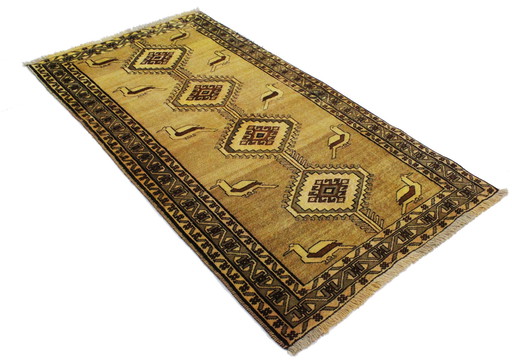 Persian Carpet Old Ghashghai Shiraz Nomadic Carpet 203 X 106 Cm