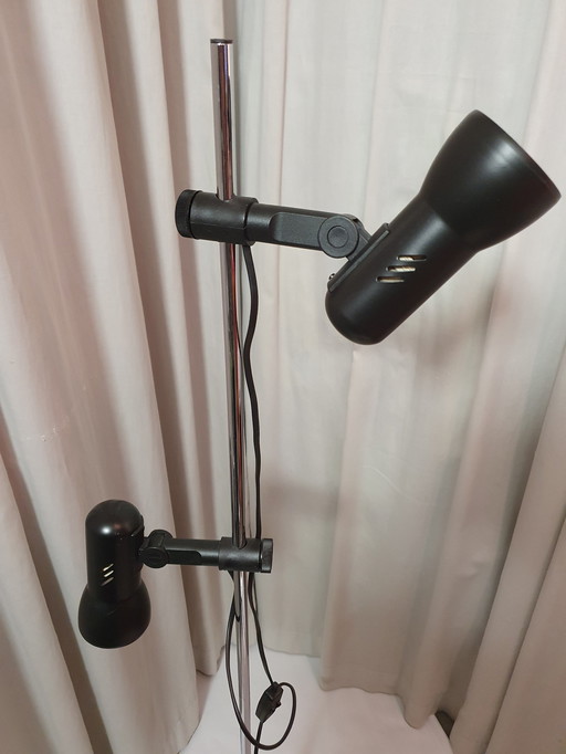 Floor lamp 2-flame black/chrome 70Er