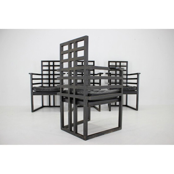 Image 1 of Set of 4 vintage Armloffel armchairs by Josef Hoffmann for Wittmann, Austria