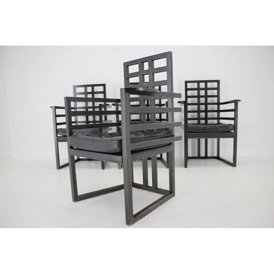 Image 1 of Set of 4 vintage Armloffel armchairs by Josef Hoffmann for Wittmann, Austria