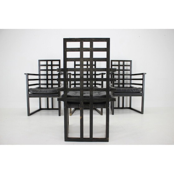 Image 1 of Set of 4 vintage Armloffel armchairs by Josef Hoffmann for Wittmann, Austria