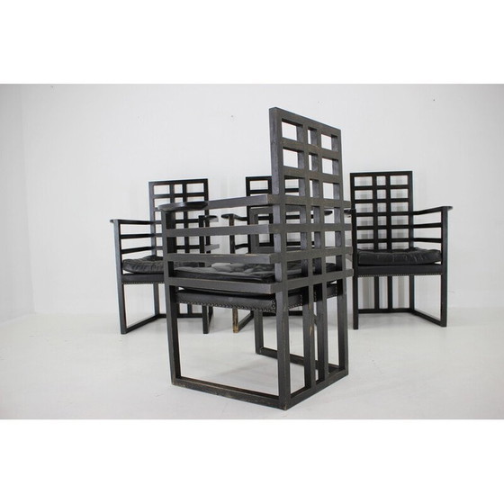 Image 1 of Set of 4 vintage Armloffel armchairs by Josef Hoffmann for Wittmann, Austria
