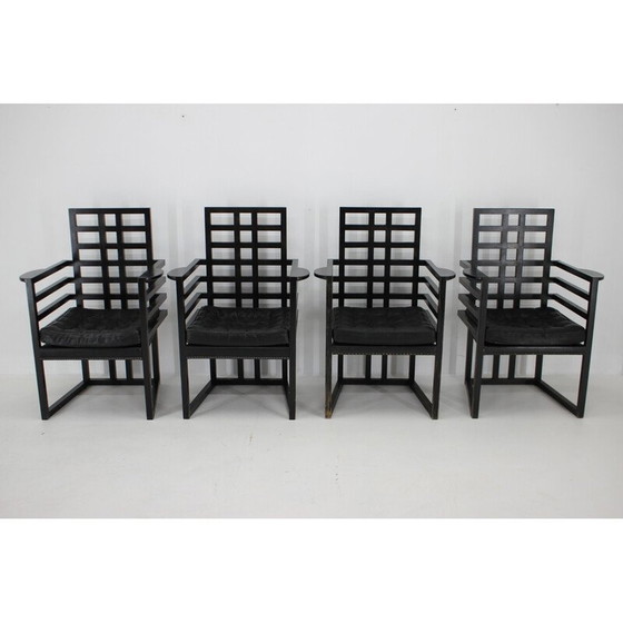 Image 1 of Set of 4 vintage Armloffel armchairs by Josef Hoffmann for Wittmann, Austria