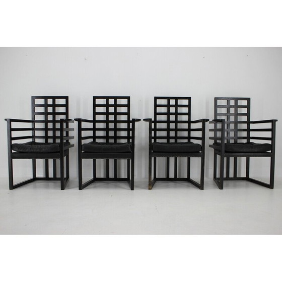 Image 1 of Set of 4 vintage Armloffel armchairs by Josef Hoffmann for Wittmann, Austria