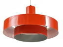 Luz pedante "Equator" en naranja de Jo Hammerborg para Fog &amp; Mørup. Dinamarca 1960