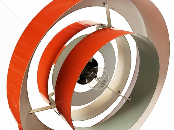 Image 1 of Pedant Light "Equator" In Orange By Jo Hammerborg For Fog & Mørup. Denmark 1960S