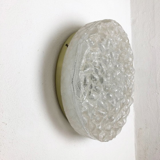 Image 1 of Vintage bubble glass and metal wall sconce by Doria Lights Modernist, Germany 1970