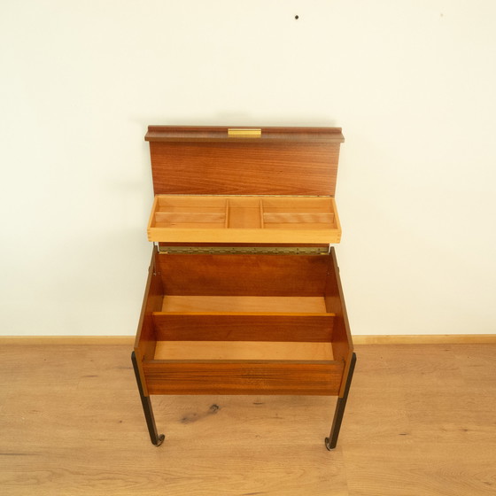 Image 1 of Rolling sewing box, walnut, beech, 1960s