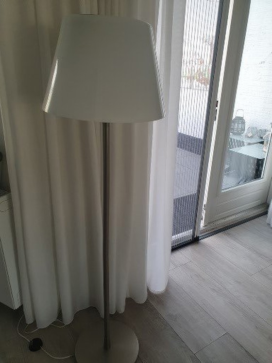 Image 1 of Floor Lamp With Glass Shade.