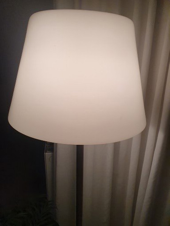 Image 1 of Floor Lamp With Glass Shade.