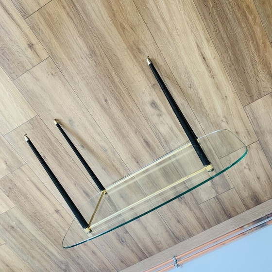 Image 1 of Tavolino da caffè vintage in vetro e ottone, 1960