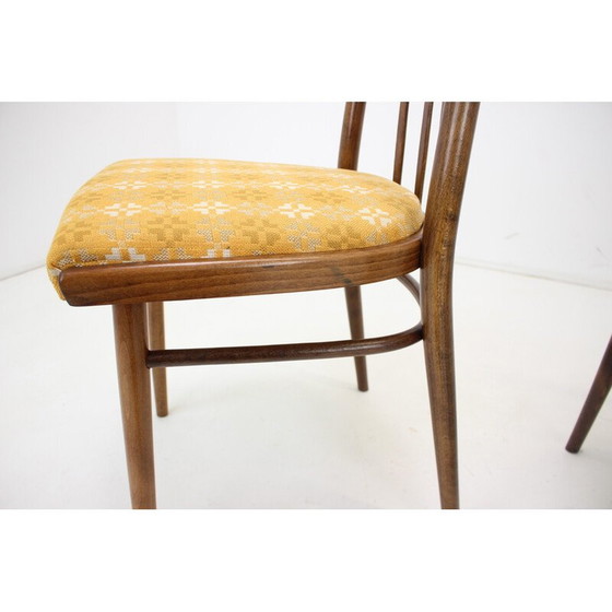 Image 1 of Set of 4 vintage wood and fabric chairs by Jitona, Czechoslovakia 1970s