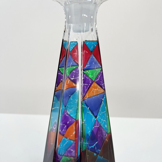 Image 1 of Set Of 2 Multicoloured Glass Pitchers, 1980S