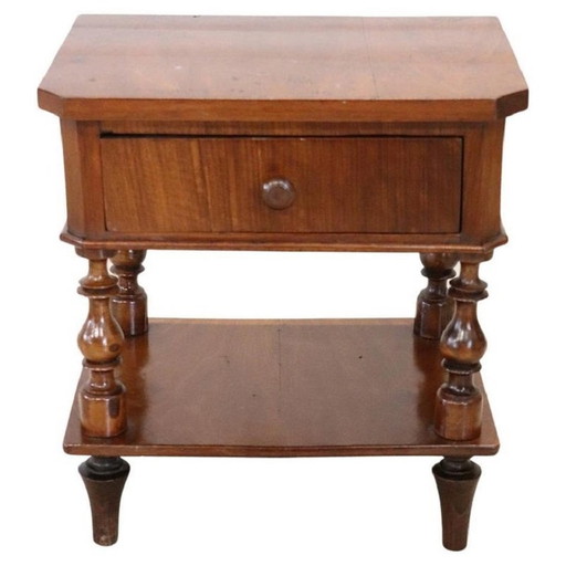 Antique Wooden Single Low Nightstand