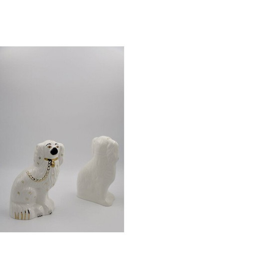 Image 1 of Pair of vintage ceramic Staffordshire 1378-4 fireplace dogs from Beswick, England 1960
