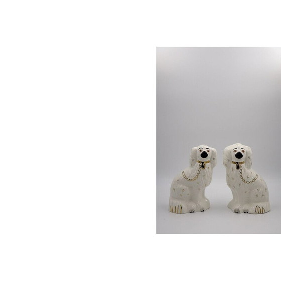 Image 1 of Pair of vintage ceramic Staffordshire 1378-4 fireplace dogs from Beswick, England 1960