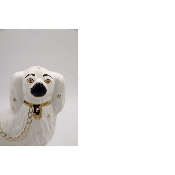 Image 1 of Pair of vintage ceramic Staffordshire 1378-4 fireplace dogs from Beswick, England 1960