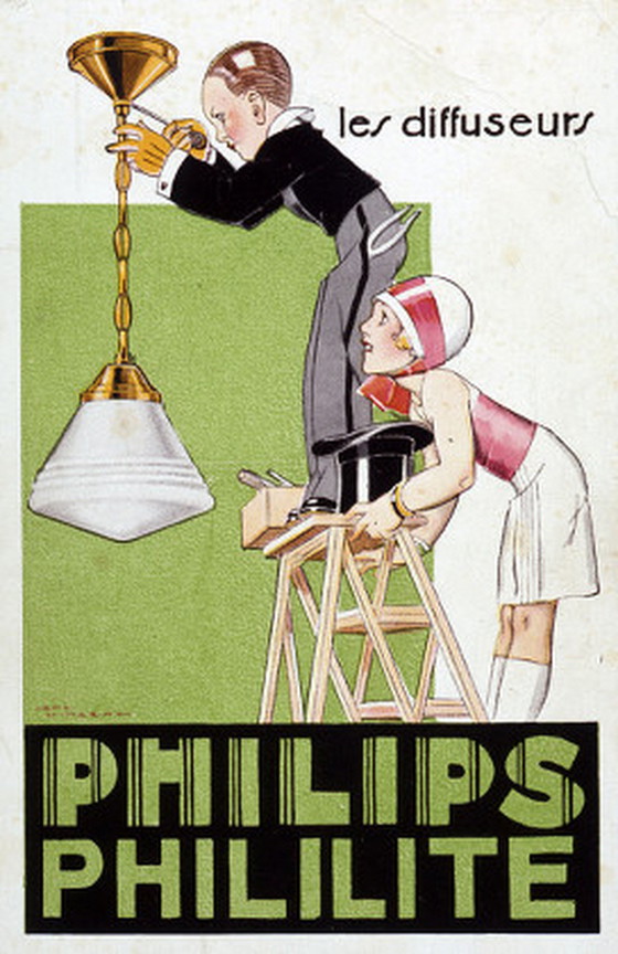 Image 1 of 2 x art deco lamps Phililite (Philips)