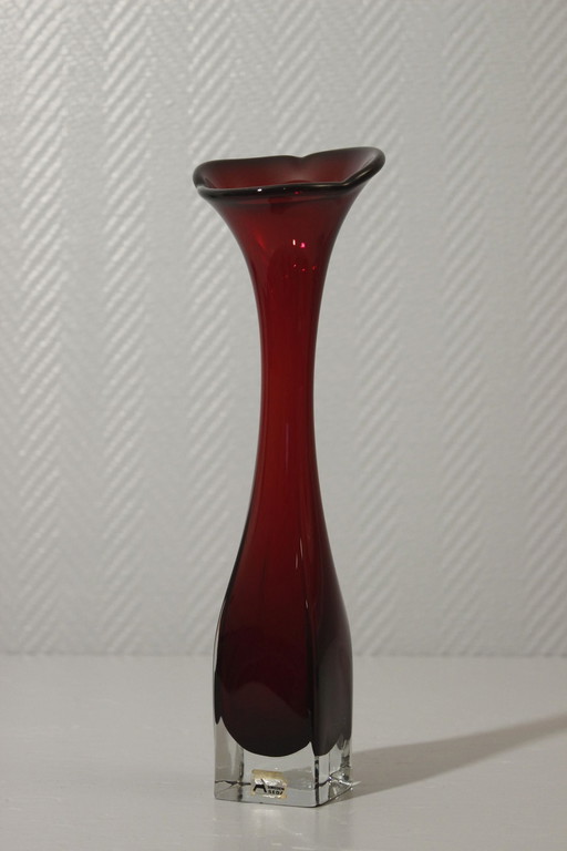 Jarrón de cristal vintage Aseda Suecia Diseño escandinavo Años 70