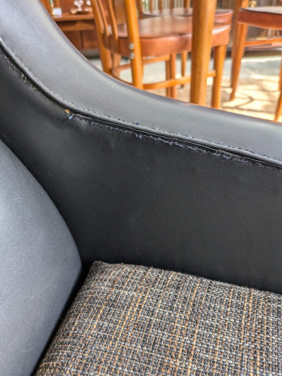 Image 1 of Mid - Century Faux Leather Italian Armchair