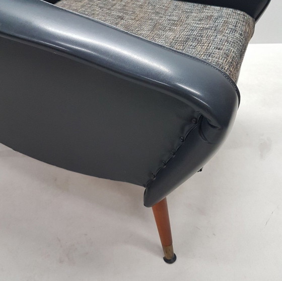 Image 1 of Mid - Century Faux Leather Italian Armchair