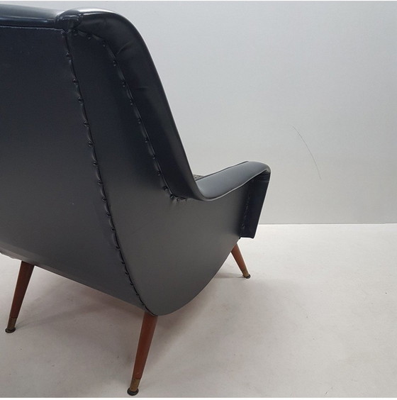 Image 1 of Mid - Century Faux Leather Italian Armchair