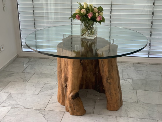 Image 1 of Custom made applewood trunk dining table