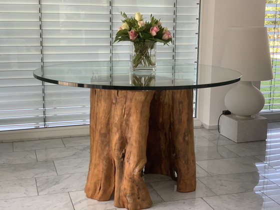 Image 1 of Custom made applewood trunk dining table