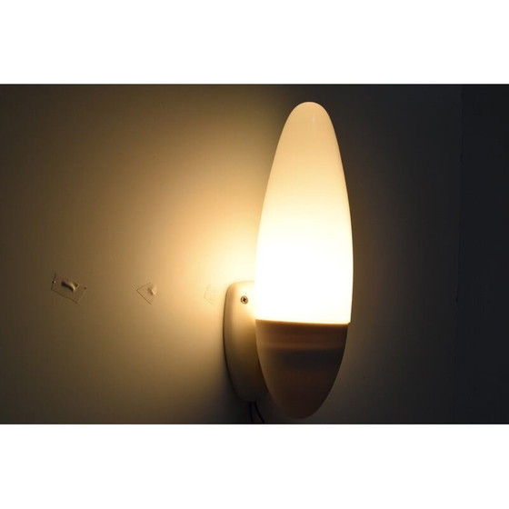 Image 1 of Mid-century bakelite and glass wall lamp, Czechoslovakia 1960s