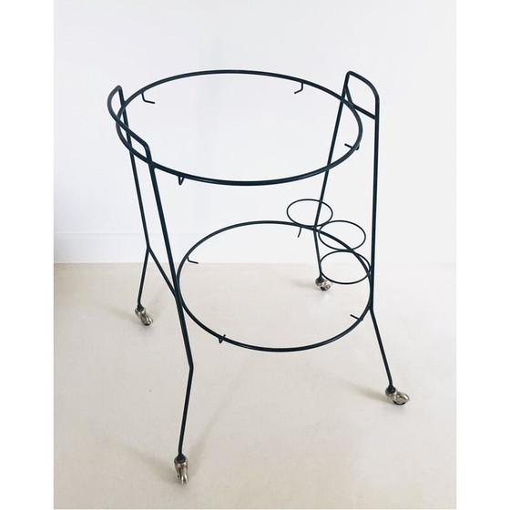 Image 1 of Vintage serving cart in lacquered metal, Italy 1950s