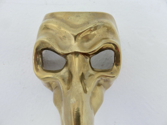 Image 1 of Maschera di Carnevale Veneziana, Ottone Dorato Massiccio, Medico della Peste, 1970
