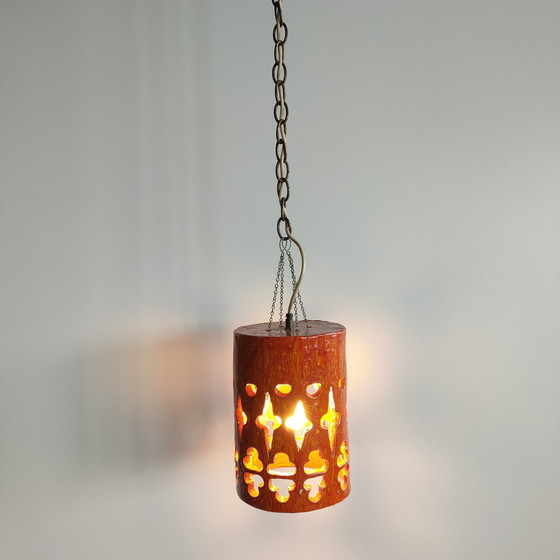 Image 1 of Vintage 60s-70s Pendant Lamp Ceramic Scandinavian Style