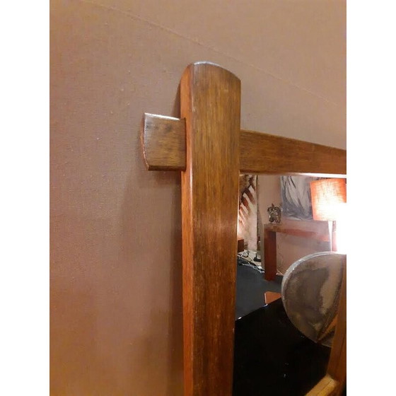 Image 1 of Vintage rectangular mirror in solid oak, France 1950