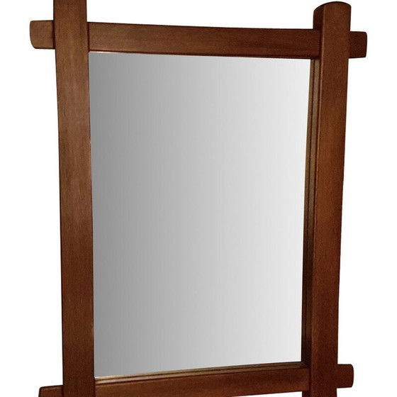 Image 1 of Vintage rectangular mirror in solid oak, France 1950