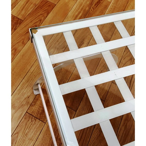 Vintage metal and glass coffee table