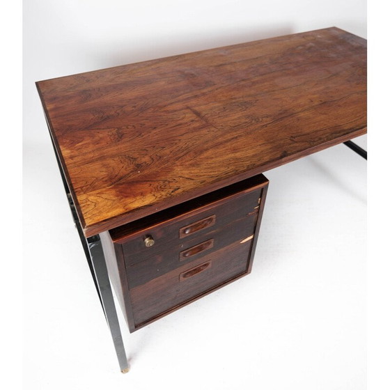 Image 1 of Vintage desk in rosewood and metal legs, Denmark 1960