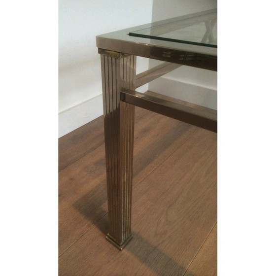 Image 1 of Vintage chrome and brass coffee table, 1970