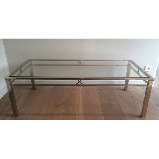 Image 1 of Vintage chrome and brass coffee table, 1970