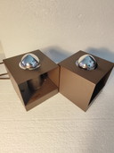 Lampada da tavolo/parete vintage Philips Nws-65 Cube da 2 pezzi