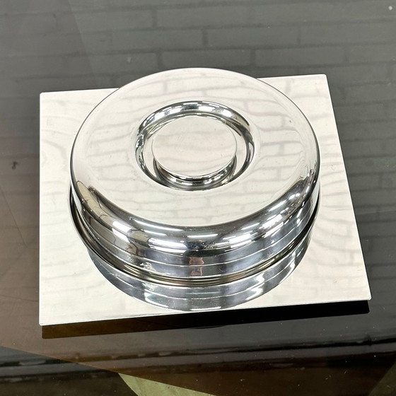 Image 1 of Silver table decoration bowl / storage box with tray