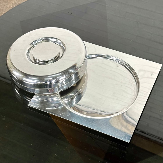 Image 1 of Silver table decoration bowl / storage box with tray