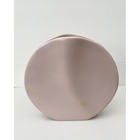 Image 1 of Coppia di vasi rosa vintage di Dorothe van Agthoven per Flora Keramiek, anni '80