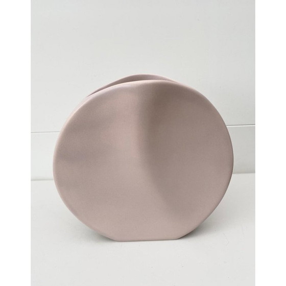 Image 1 of Coppia di vasi rosa vintage di Dorothe van Agthoven per Flora Keramiek, anni '80