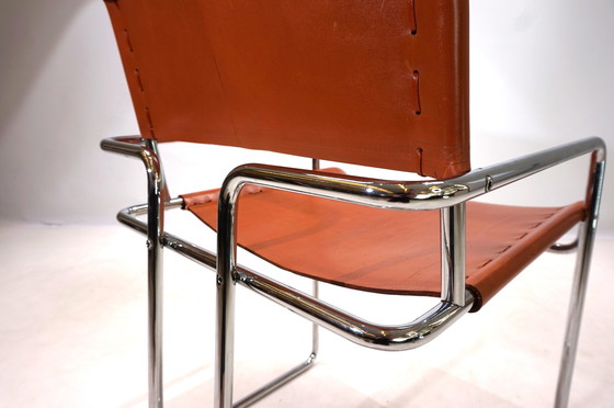 Image 1 of Set Of 4 Mariani Leather Dining Chairs By Guido Faleschini, 1970