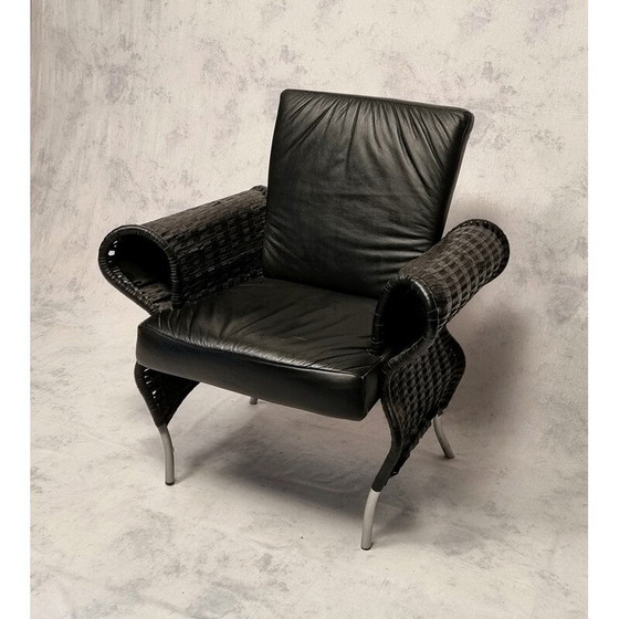 Image 1 of Pair of vintage leather armchairs by Borek Sipek, Czechoslovakia 1980
