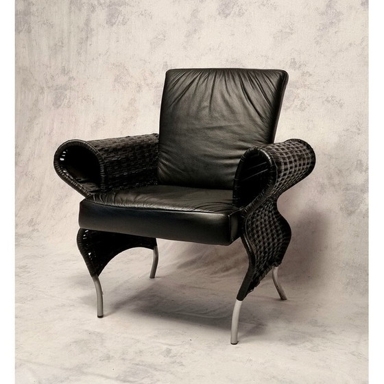 Image 1 of Pair of vintage leather armchairs by Borek Sipek, Czechoslovakia 1980