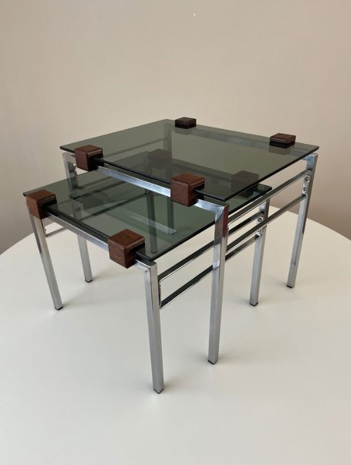 Designer coffee table / living room table Chrome