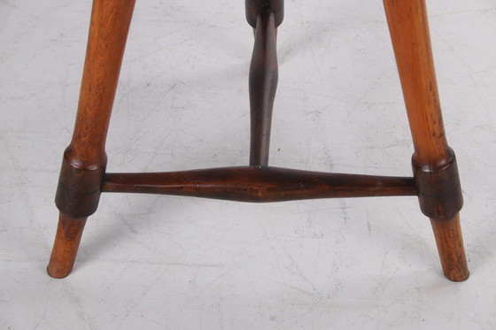 Image 1 of Very Old Oak Elegant stool 1920s with a beautiful patina.