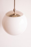 Lampe suspendue vintage en verre blanc